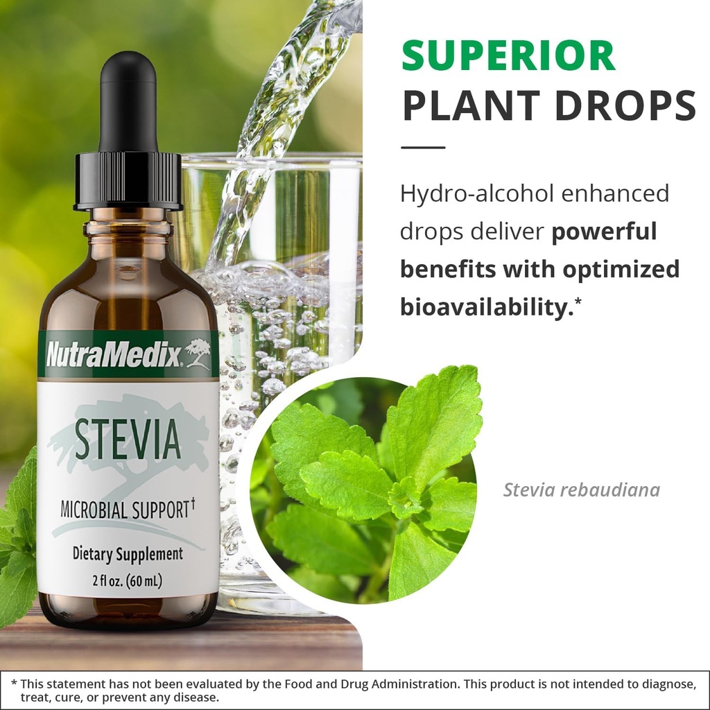 NutraMedix Sweet Leaf Stevia Liquid Drops - Sugar Free Sweetener from Pure Stevia Leaf Extract for Microbial Support - Low Carb, No Added Sugar (2 oz / 60 ml) 6