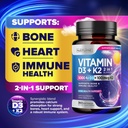 Built by Nature Vitamin D3 K2 with Cold Pressed Extra Virgin Olive Oil – 5000 IU Vitamin D, 100mcg Vitamin K MK-7 Supplement – Easy to Swallow Mini Soft Gels - 1 Year Supply - 360 Softgels 5