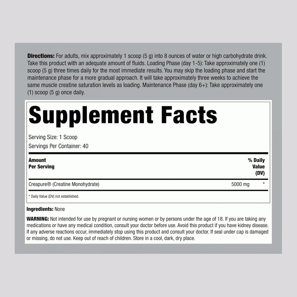 Fitness Labs German Creatine Powder | 7.05 oz | 39 Servings | Creapure | Monohydrate Powder | Non-GMO, Gluten Free Supplement 3