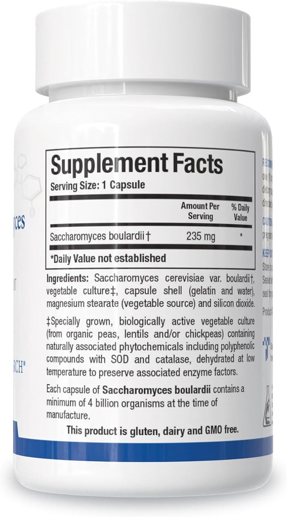 Biotics Research Saccharomyces boulardii Probiotics Supplement - 235 mg/Serving- Supports GI Health Microbial Balance, Healthy Immune & Pathway Responses - Dairy-Free, Temperature-Stable - 60 Capsules 3