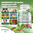 GREENPEOPLE Berberine Supplement with Ceylon Cinnamon - 120 Count Berberine 1500mg Activates AMPK & GLP-1 Berberina HCL with Bitter Melon & Natural Herbs for Immune Support/Energy 4