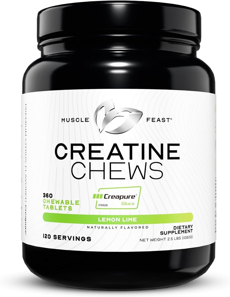 Muscle Feast Isolate + Creatine Candy Bundle: 1 Whey Protein Isolate (Chocolate, 5lb) + 1 Creatine Candy (Lemon Lime, 360) | Premium Supplements, Vegetarian, Gluten Free 5