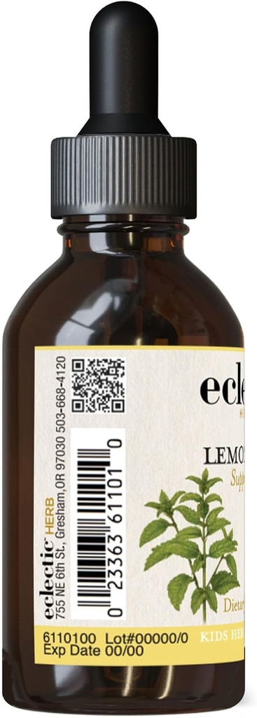 Eclectic Institute Kids Herbs Lemon Balm, Lemon Flavor | Calming and Nervous System Support | 1 fl oz (30 ml) 5
