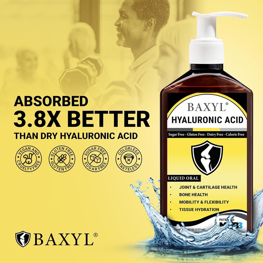 BAXYL + GI Bundle - Liquid Hyaluronic Acid for Joint Relief & MHB3Hyaluronan and Amaferm for Digestion, Digestive Aid & Stomach Relief 5