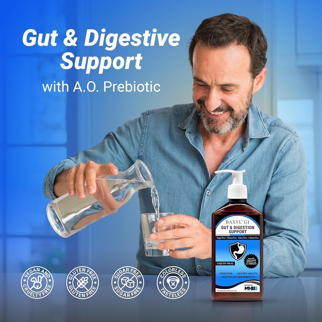 BAXYL + GI Bundle - Liquid Hyaluronic Acid for Joint Relief & MHB3Hyaluronan and Amaferm for Digestion, Digestive Aid & Stomach Relief 6