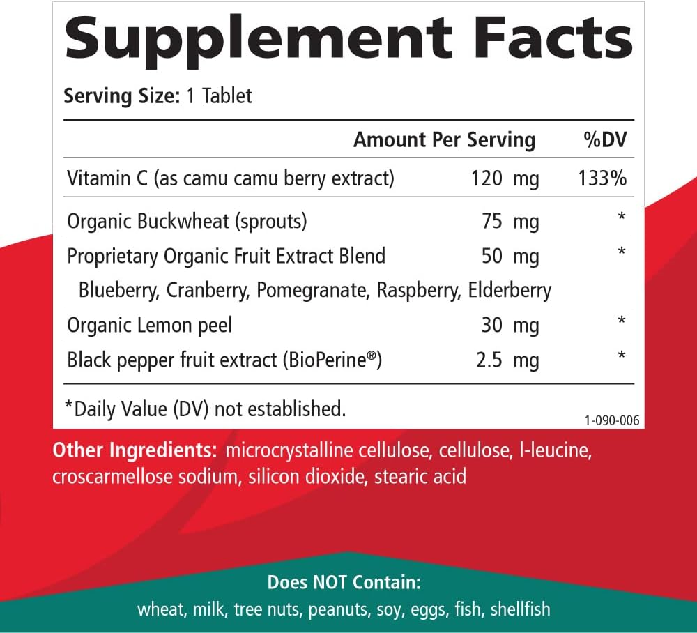 PURE ESSENCE LABS Whole-C Whole Food Vitamin C - Best Immune Support - Organic & Nature Vitamins - Immunity Booster & Dietary Supplements (30 Tablets) 6