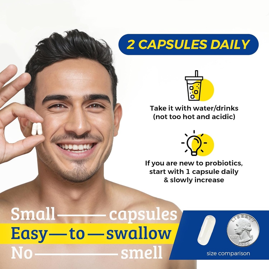 Probiotics for Men, 500 Billion CFUs & 12 Strains, Prebiotic & Probiotic, Cranberry, Saw Palmetto, Digestive Enzymes, Gut & Bloating, Lung Liver Prostate Support, 30-Day Supply 5