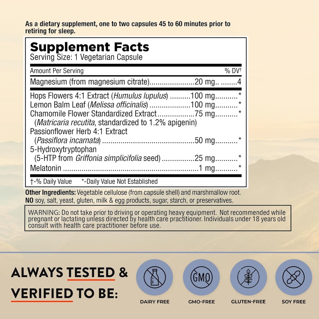 Mt. Angel Vitamins - Sleepy Sleep - Natural Sleep Aid for Adults with Melatonin and Plant Extracts - Non-Habitual Sleep Supplement - 60 Capsules 3