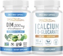 Calcium D-Glucarate with 200mg DIM Supplement for Enhanced Estrogen Balance for Women | Vegan Gluten Free CDG Supplement for Women (90 Servings) with Diindolylmethane Capsules (60 Servings) 2