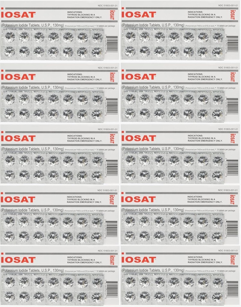 Potassium Iodide Tablets, 130 mg (14 Tablets each) - 10 packs 2