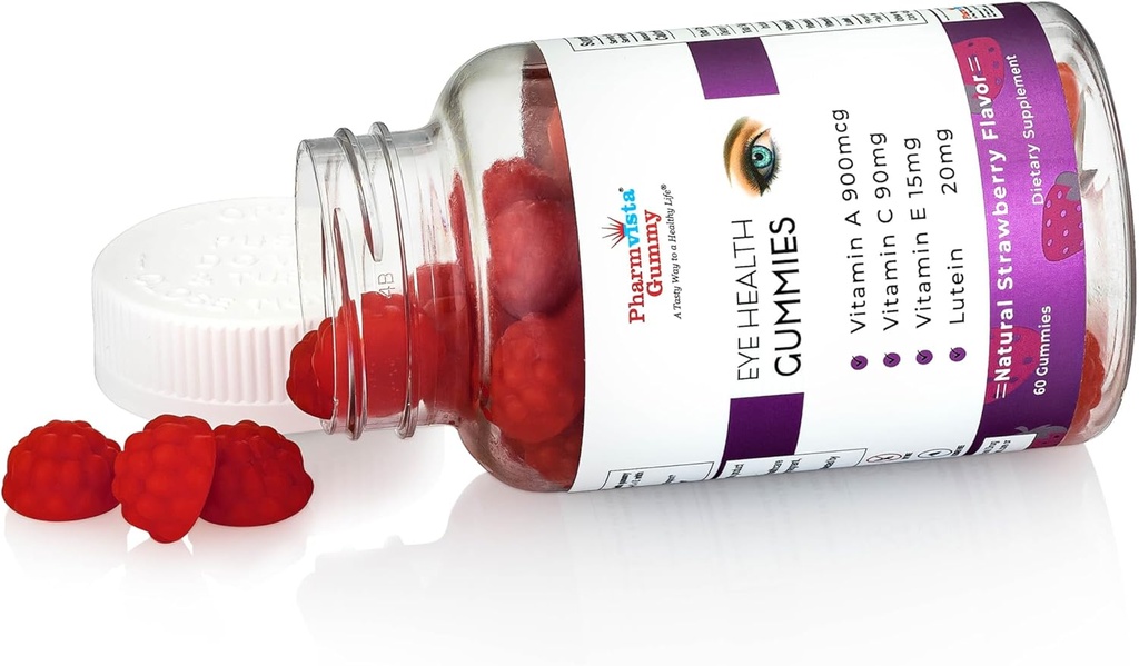 Eye Health Support Gummy - Vitamin A + C + E + Lutein - Gluten Free, Vegan Friendly Supplement - 60 Count 5