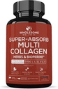 Wholesome Wellness Super-Absorb Multi Collagen Pills (Type I II III V X) Organic Herbs and Bioperine + Whole Food Multivitamin for Men - Natural Multi Vitamins, Minerals, Organic Extracts Bundle 3