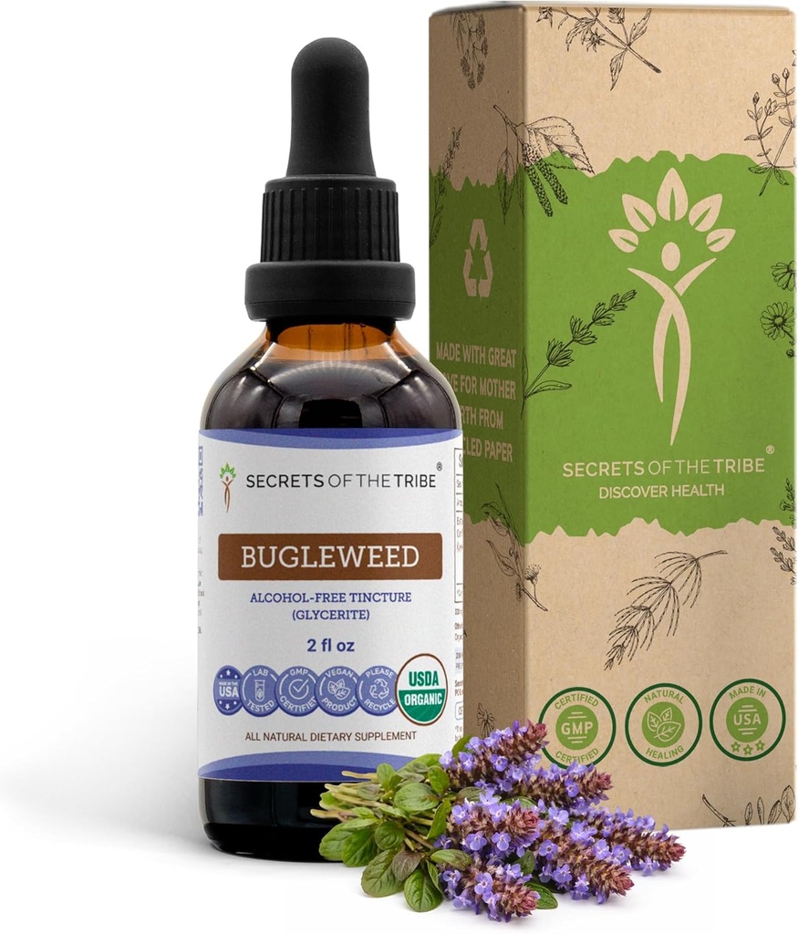 Bugleweed USDA Organic | Alcohol-FREE Extract, High-Potency Herbal Drops, Respiratory System | Made from 100% Certified Organic Bugleweed (Ze Lan, Lycopus Virginicus) Dried Herb 2 oz 2