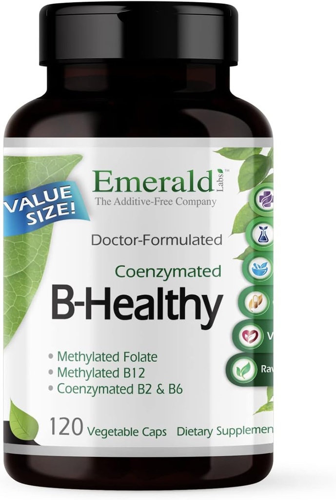 EMERALD LABS Bundle with B Healthy (120 Veg Caps) & Men's 45+ 1-Daily Multi (60 Veg Caps) - Vegan Vitamin B Complex with Full Spectrum B Vitamins - Men's Multivitamin with CoQ10, Lycopene & More 3