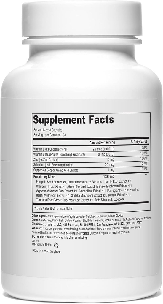 Prostate Support Supplement for Men with Saw Palmetto, Nettle Root, and Pumpkin Seed Extract – (1 Bottle) 3