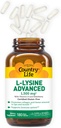 Country Life L-Lysine 1500mg Capsules with Vitamin D & Elderberry – Advanced Immune Support and Collagen Renewal – Certified Gluten-Free & Vegan – 180 Capsules 3