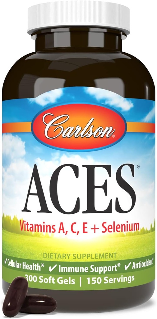 Carlson - ACES, Vitamins A, C, E + Selenium, Cellular Health & Immune Support, Antioxidant, 300 Softgels 6