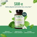 500mg SAM-e Supplement - High Strength 500mg S-Adenosyl-L-Methionine Capsules for Brain Liver and Mood Support - Non-GMO High Absorption Same Supplement (Single) 5