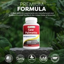 Best Naturals Saw Palmetto 10:1 Extract Prostate Supplements for Men - 120 Capsules - Made with Pygeum Bark 4:1 Extract & Pumpkin Seed Powder 6