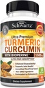 Turmeric Curcumin with Black Pepper Extract 1500mg - High Absorption Ultra Potent Turmeric Supplement with 95% Curcuminoids and BioPerine - Non GMO Tumeric Capsules for Joint Support - 45 Capsules 2