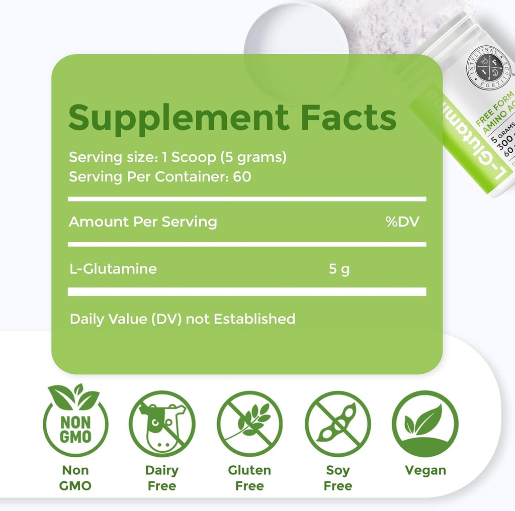 Intestinal Fortitude L-Glutamine L Glutamine Powder - Close Out - Free Form Amino Acid Supplement, Leaky Gut, Made in The USA, Vegan, Unflavored, Non-GMO & Gluten-Free 3