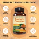 Turmeric Curcumin with Black Pepper Extract (Bioperine) & Organic Turmeric Vegan Joint Support Supplement. Extract 95% Curcuminoids 1965mg Supplement for Healthy Joints & Immune Support. 180 Capsules 4