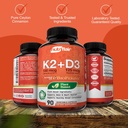 NutriFlair Vitamins D3 (5000iu/125mcg) + K2 (as Mk7) - Made with Plant-Based Ingredients Plus BioPerine Black Pepper Extract, 90 Capsules - Supports Healthy Immune, Heart and Health - Non-GMO Pills 6