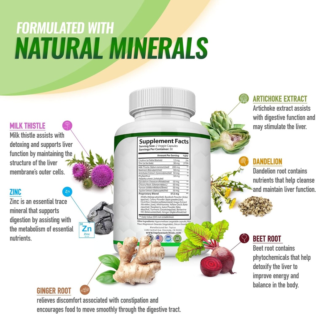 Liver Cleanse Detox & Repair Formula Liver Detox Supplement – Milk Thistle with Dandelion, Artichoke, Turmeric, Beet Root, Turmeric & More for Natural Fast Herbal Cleansing Non-gmo Vegan 60 Capsules 4