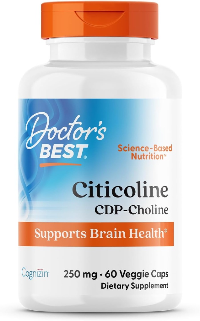 Doctor's Best Citicoline CDP-Choline, Supports Brain Health, Non-GMO, Gluten Free, Soy Free, Vegan 60 Veggie Caps 2