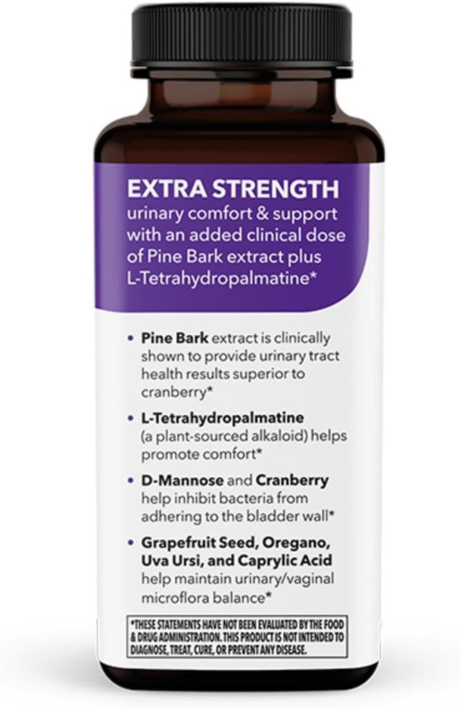 Urinari-X Extra Strength with Enhanced Comfort - Urinary Tract Support - Fast UTI Relief - Vitamin Supplement for Bladder Function - D-Mannose, Cranberry, Pinebark, Uva Ursi & Grapefruit - 90 Capsules 4