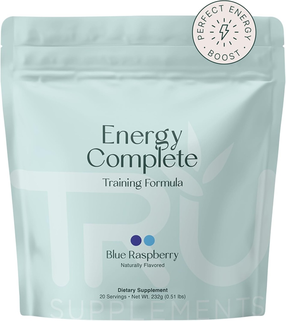 TRU Supplements Supplements Energy, Pre Workout Training Formula, Vegan Friendly, No Jitters, Improve Workout Performance, Naturally Extracted Flavors, 20 Servings (Blue Raspberry) 2