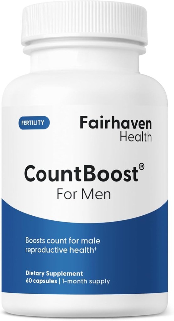 Fairhaven Health CountBoost for Men Optimal Count and Volume Male Fertility Supplement - Pre-Conception Nutrition for Him - with Ashwagandha, Vitamin C, and CoQ10-60 Capsules 2