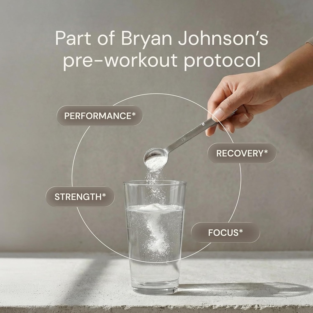 Blueprint Bryan Johnson Creatine Monohydrate Powder – Amino Acid Powder - Suppliment Supports Muscle Growth, Recovery, Strength & Focus – Unflavored Creatine for Women & Men – 5g Dose – 100 Servings 4