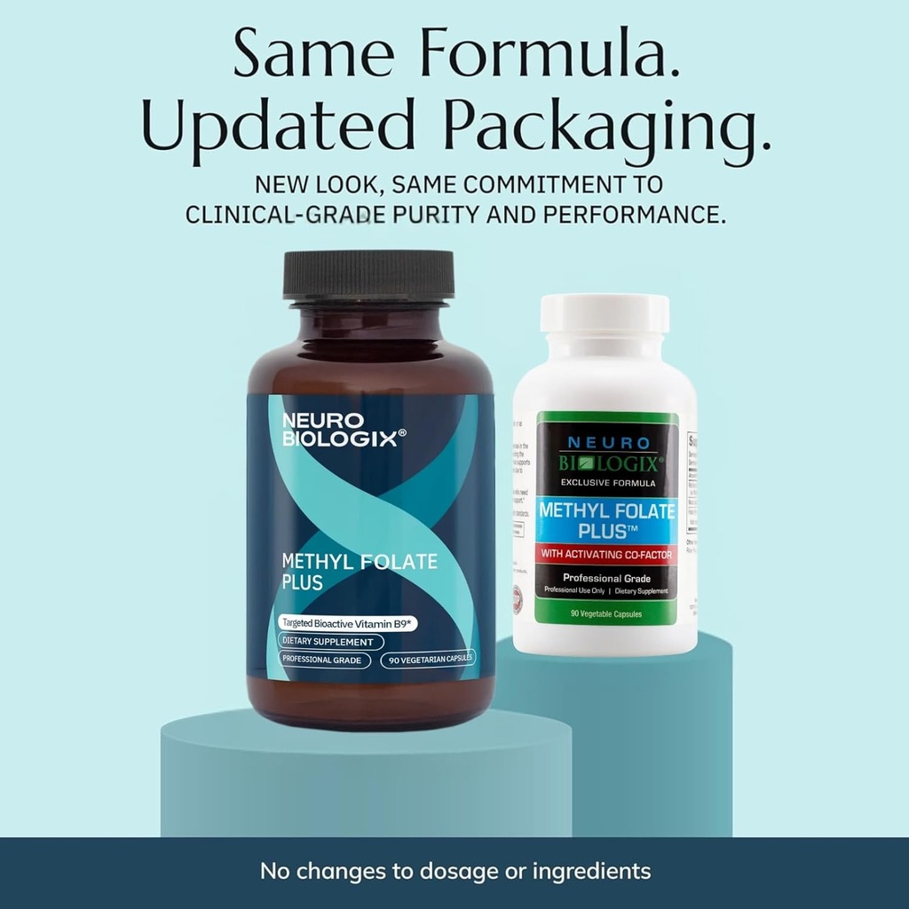 Methyl Folate Plus - Advanced Blend of L-5-Methylfolate, Folinic Acid & B Vitamins for Methylation Support - Methylfolate Supplement for Neurological & Immune Function Support 5