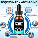 NAD Supplement, Liposomal NAD Nicotinamide Riboside Resveratrol 900mg Quercetion, TMG, Vitamin B3, High Potency NAD Plus Liquid Supplement for Cell Regenerator, Longevity, Energy, Anti-Aging, Focus 3