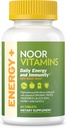 Noor Vitamins Energy+ Multivitamin; Halal Vitamin for Energy Production & Immunity, 26 Vitamins & Minerals, Black Seed, Dates, Honey, for Men & Women. Gelatin Free, 2 Month Supply 2