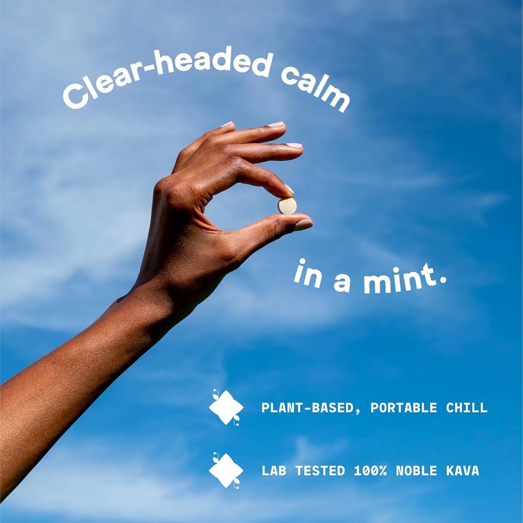 Up Side Kava Chill Pills, Kava Kava Candy Moon Mint Flavor, Natural Supplement for Calm & Stress Support, 6 Pack 20 Mints 5