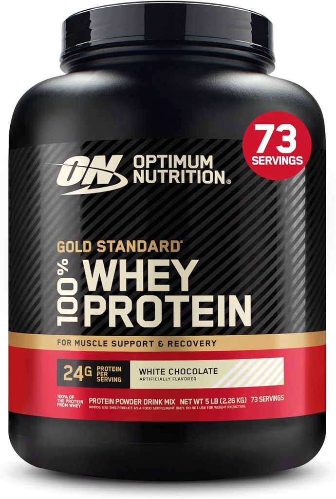 Optimum Nutrition Gold Standard 100% Whey Protein Powder, White Chocolate, 5 Pound (Packaging May Vary) 2