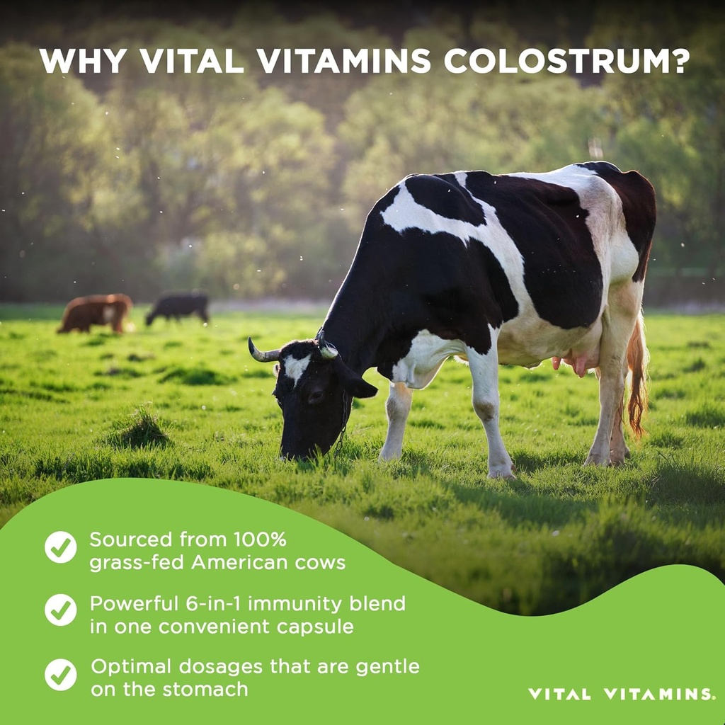 Vital Vitamins Colostrum Capsules with Vitamin C, Zinc + Resveratrol Capsules 5