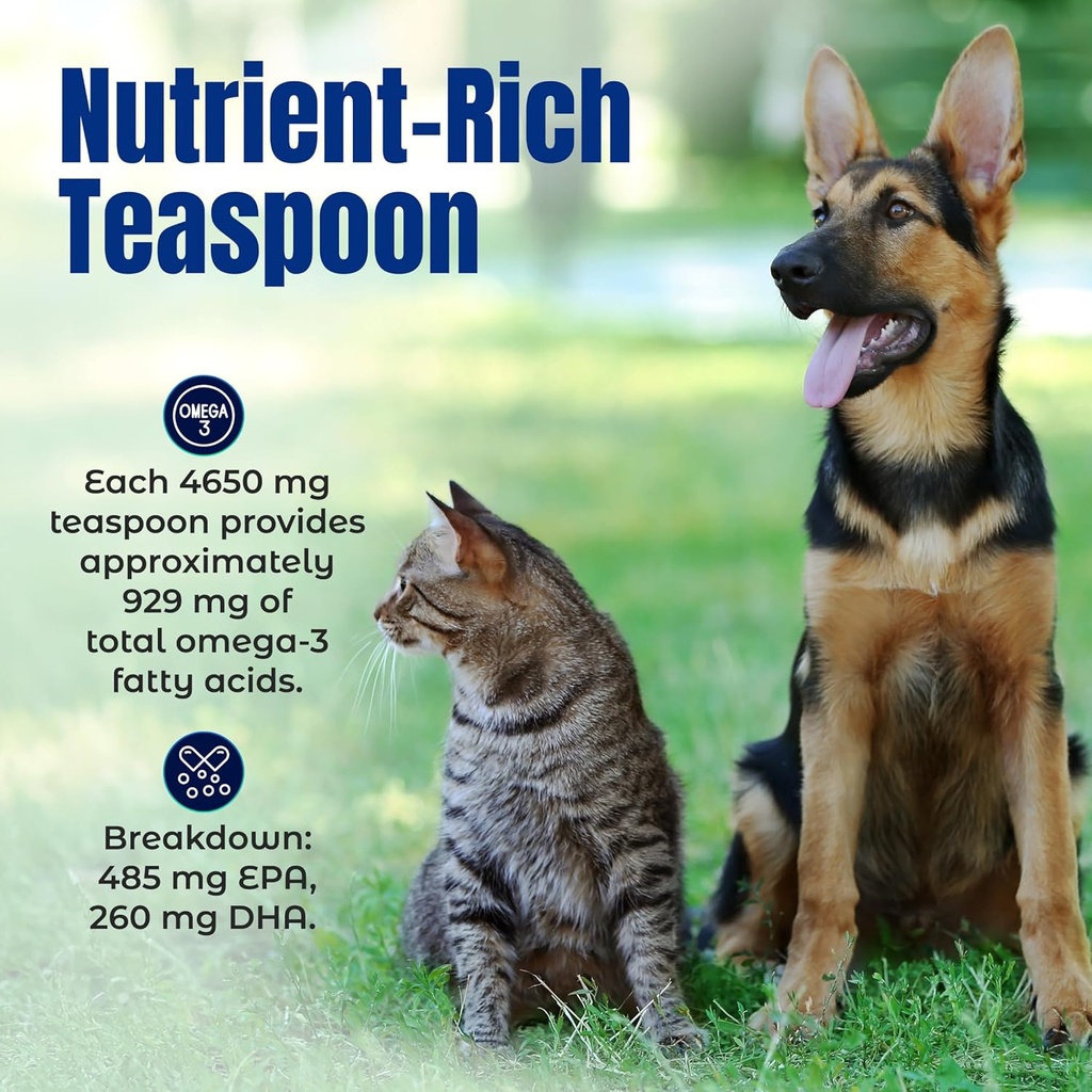 Life Line Pet Nutrition Wild Alaskan Fish Oil for Dogs and Cats 128oz – Omega 3 Fish Oil Supplement for Skin & Coat, Brain, Eye & Heart Health 6