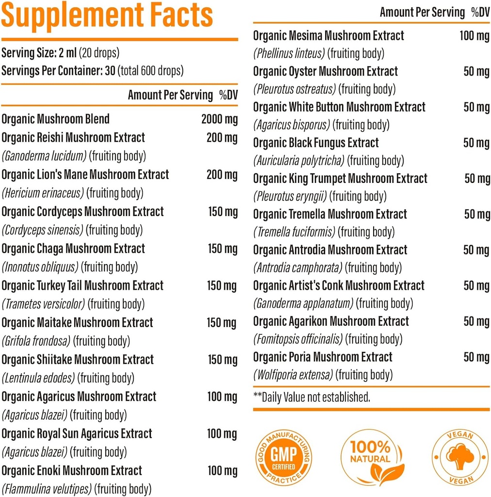 Active Hexose Correlated Compound 1500 mg Supplement 90 Capsules Bundle with 2000mg Liposomal Mushroom Complex Drops 60 Servings 4