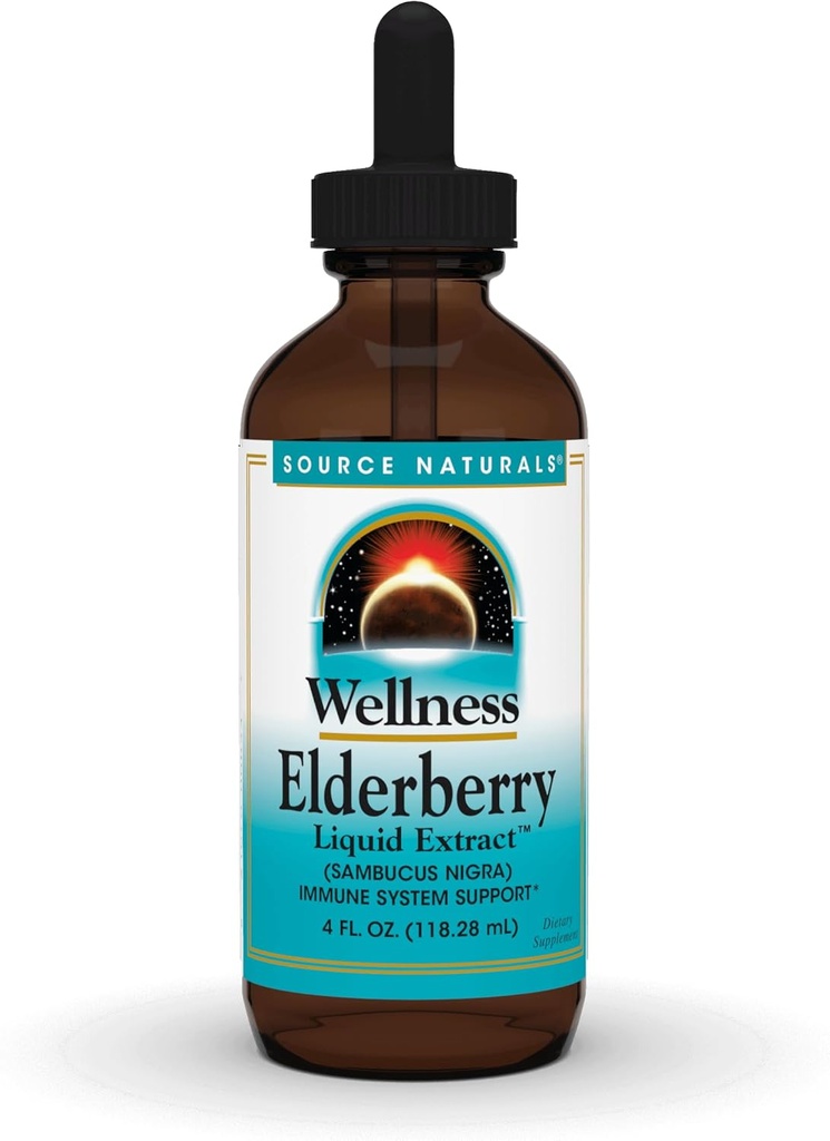 Source Naturals Wellness Elderberry Liquid Extract, for Immune System Support* - Sambucus nigra - 4 Fluid oz 2