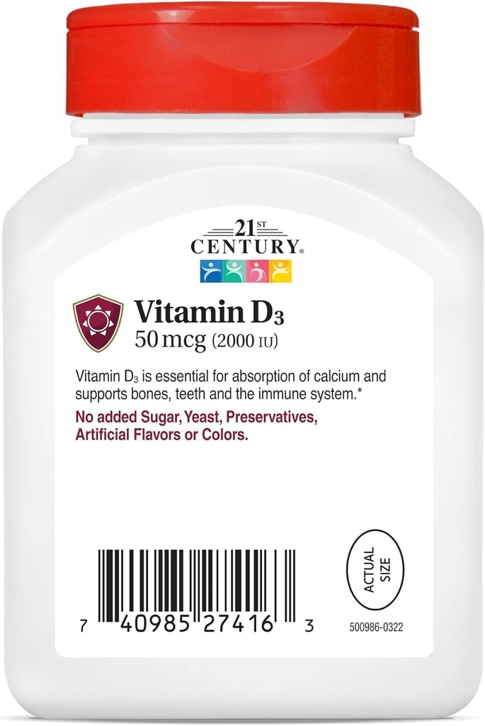 21st Century D3 2000 IU Softgels, 250 Count 4