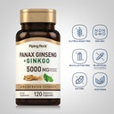 Piping Rock Panax Ginseng & Ginkgo Biloba Supplement | 5000 mg | 120 Capsules | with Black Pepper Extract | Vegetarian, Non-GMO, and Gluten Free Supplement 4