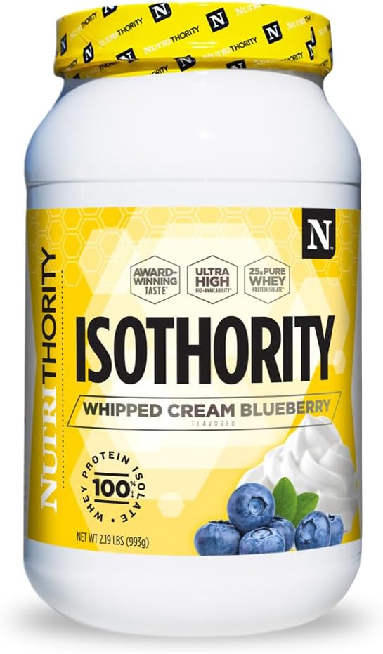 Isothority Whey Protein Isolate, Whipped Cream Blueberry, 2 lb - Ultra Absorbable Branched Chain Amino Acids (BCAA) Powder with 25g Per Serving, Low Carb - Build Muscle & Accelerate Recovery 2