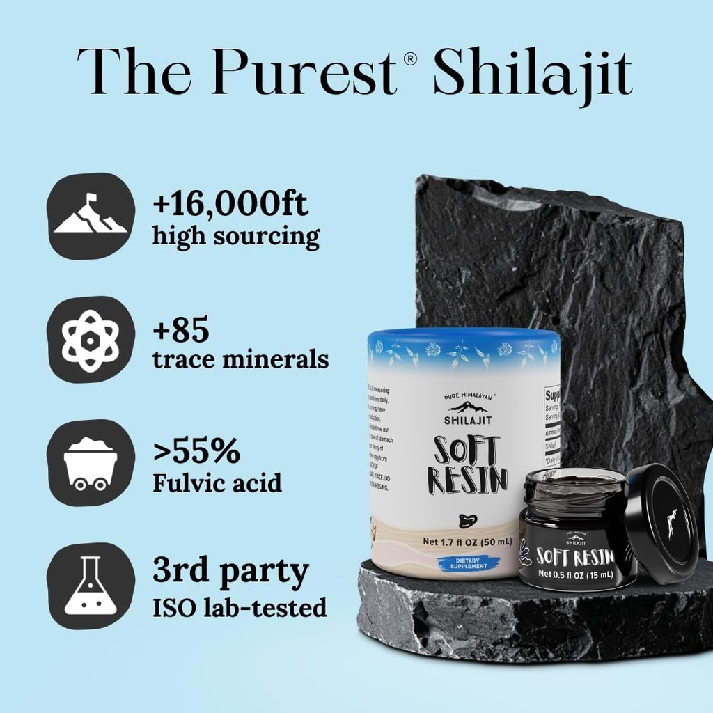 Shilajit by Pure Himalyan Shilajit ®, Grade A Himalayan Soft Resin, Energy & Immune Support, Natural Source of Fulvic Acid & 85+ Trace Minerals Supplement for Men & Women (50ml/1.5 fl oz) 5
