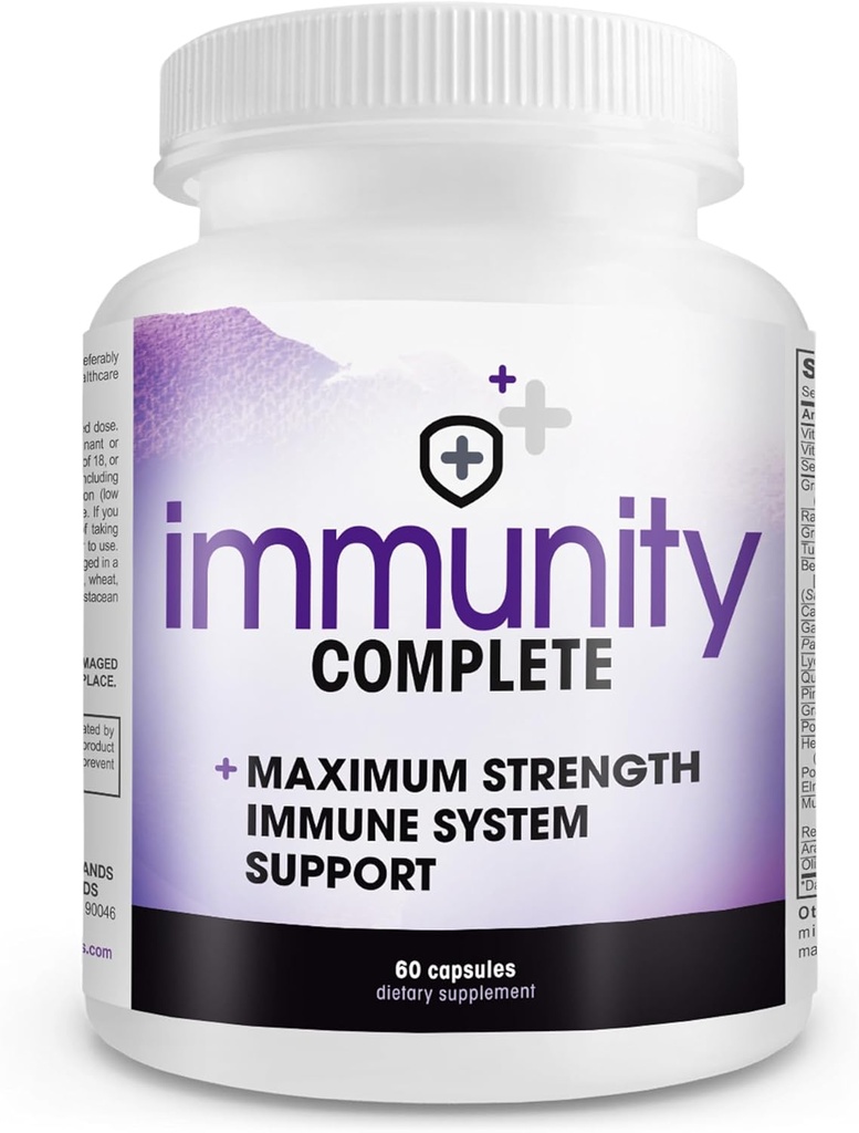 Immunity Complete - 20-in-1 Immune System Booster Formula with Cat's Claw, Quercetin, Vitamin C, and Olive Leaf Extract 60ct 2