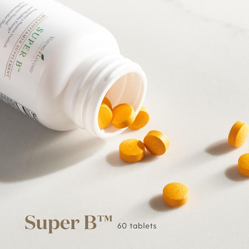 Young Living Super B Tablets, 60-Count Bottle | B Vitamins & Minerals | Supports Healthy Energy Levels | Keto-Friendly | Natural Folate Source | Contains Calcium, Magnesium, and Vitamin B6 3