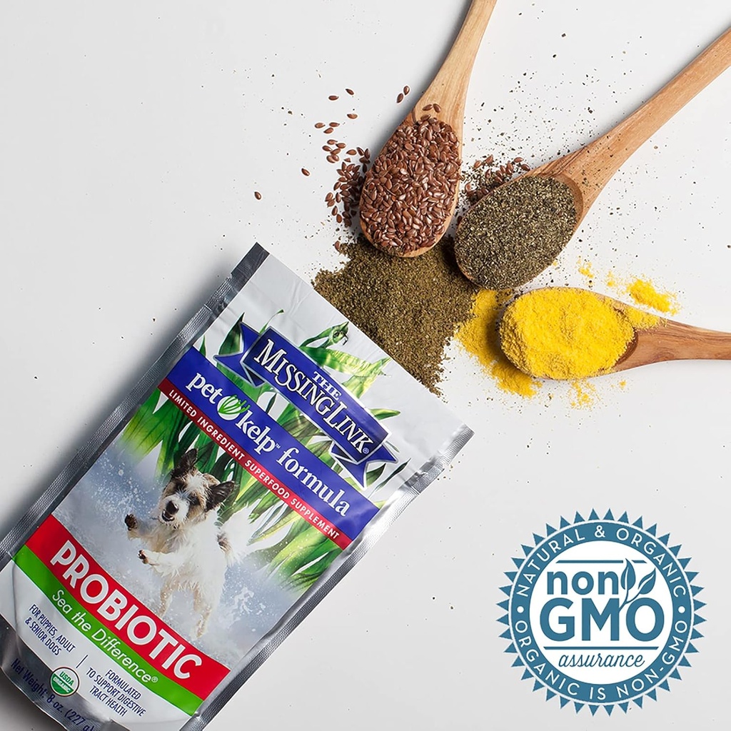 The Missing Link Pet Kelp Canine Probiotic 8oz Superfood Powdered Supplement, Organic & Limited Ingredient Formula for Digestive Health of Dogs 5