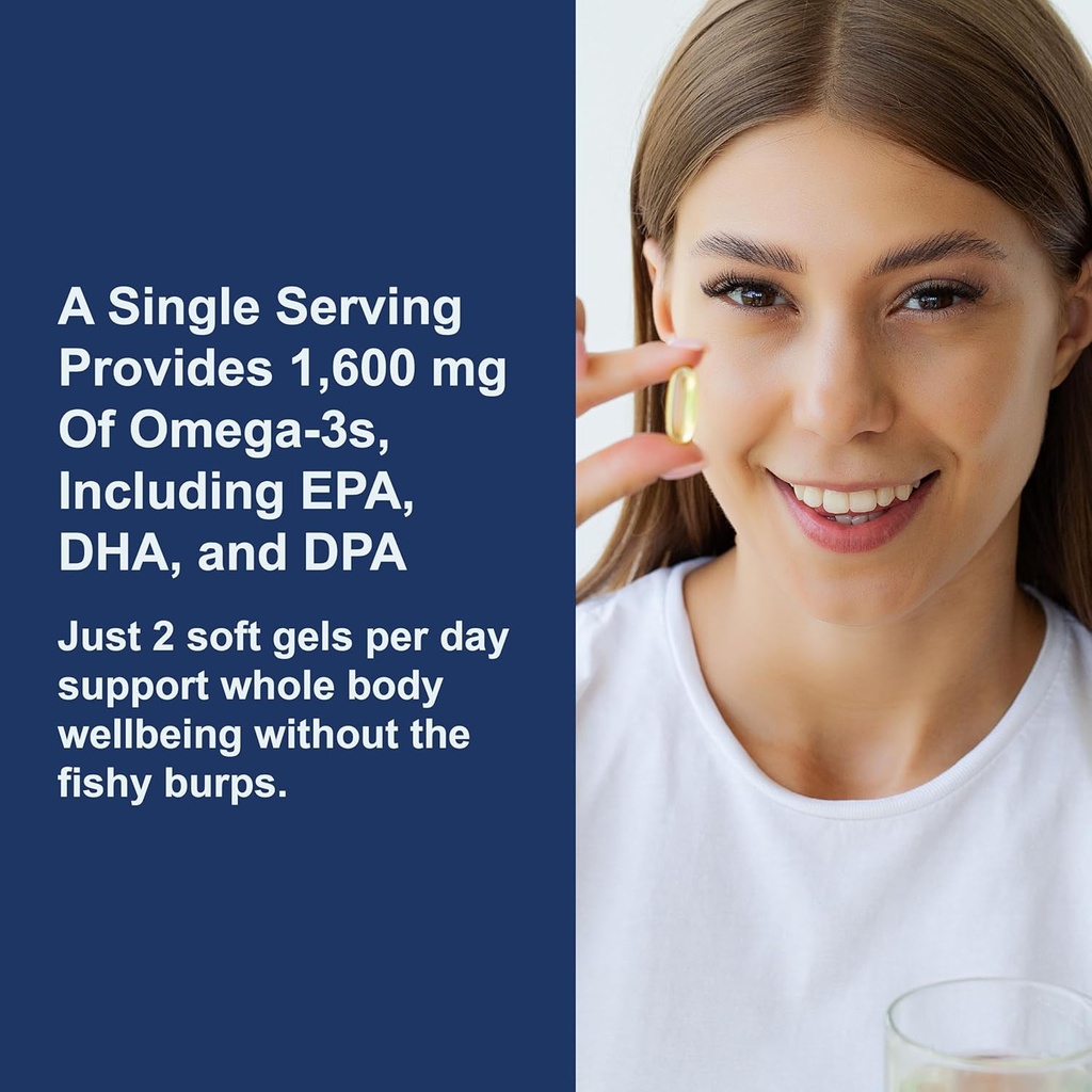 Carlson Labs Elite Omega-3, 1600 mg, Gems Fish Oil Soft Gels, Natural Lemon Flavor, 2 Pack (120 Count Each) 5